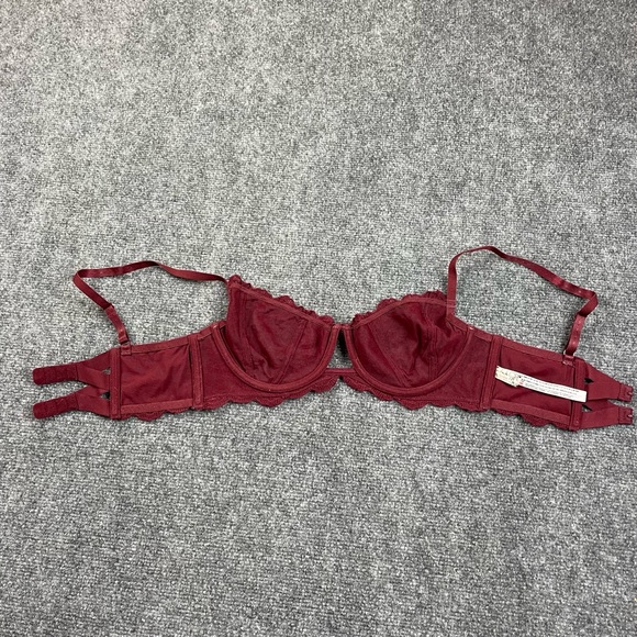 FREE PEOPLE Women’s Maroon Lace Underwire Bra size: 34C - Picture 5 of 6